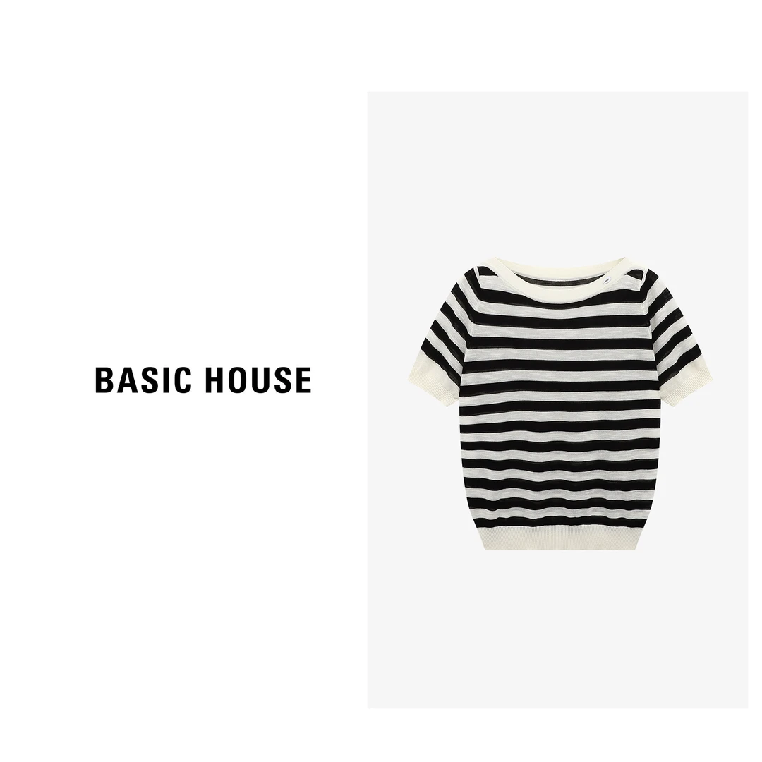 Basic House/百家好夏季休闲透气百搭时尚气质针织衫B0625B5ATQ2