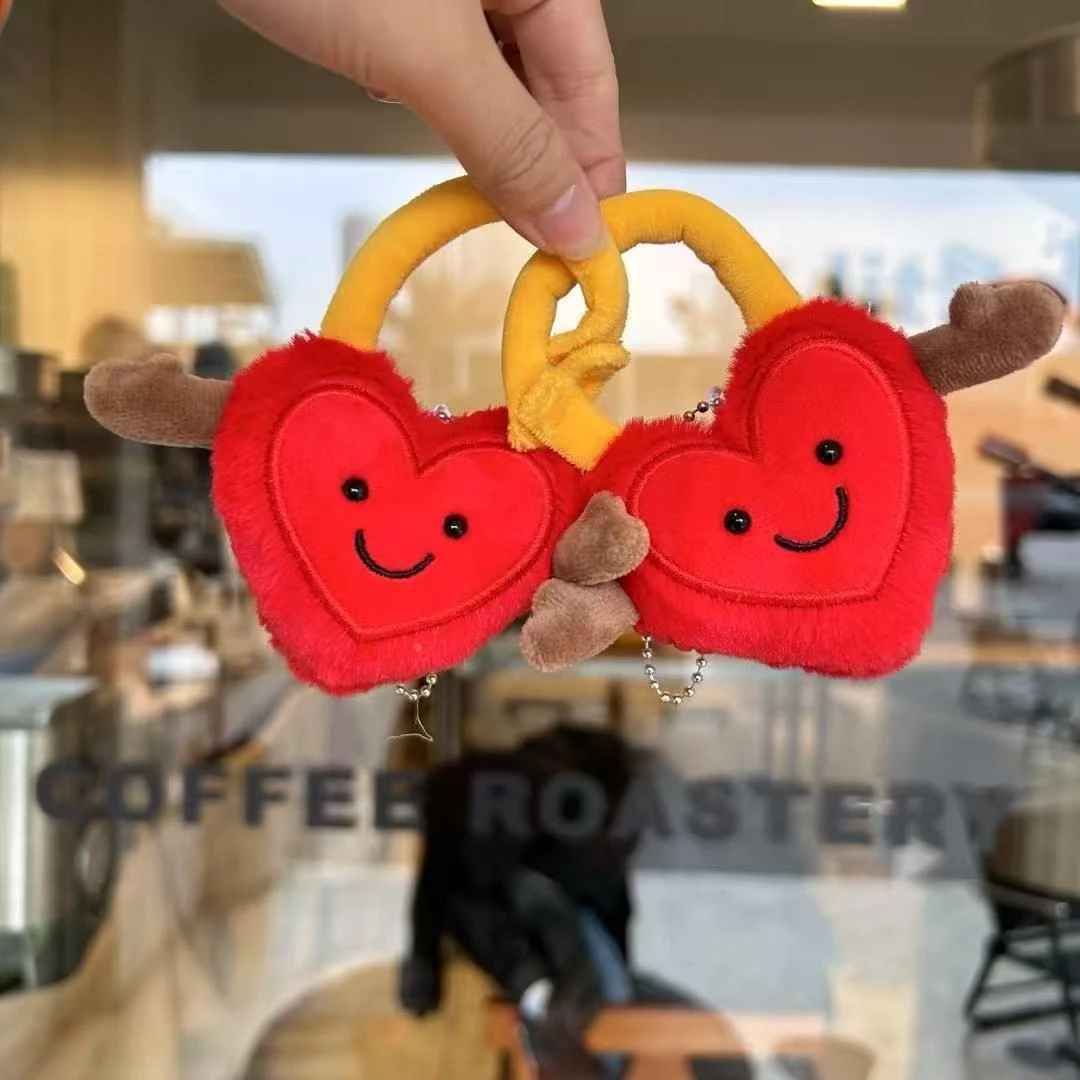 日本精工现货同心锁毛绒挂件瓦尔与蒂娜红色爱心锁情人节礼物钥匙