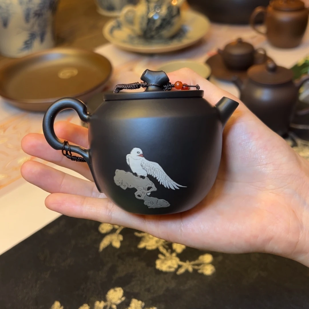 温**～普璞老师折肩刻填壶120cc网孔