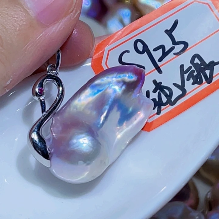 淡水珍珠银S925镶嵌颈饰