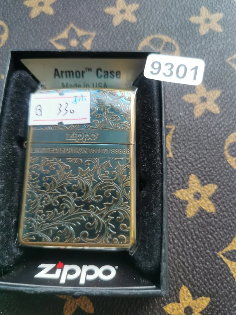 Zippo打火机回血21B盔甲熏金烤蓝唐草-9301