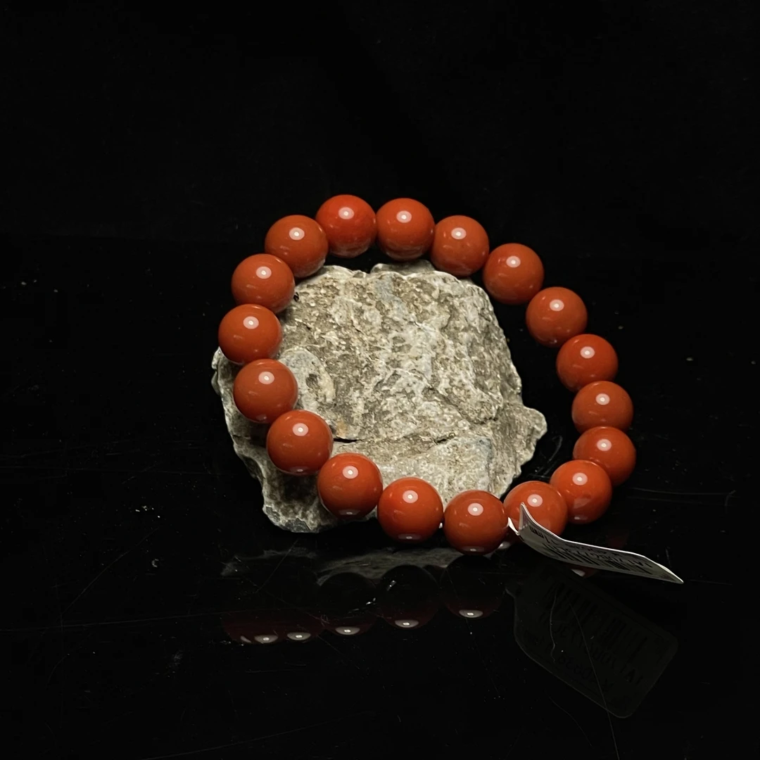 S13原矿南红柿子锦11mm圆珠手串