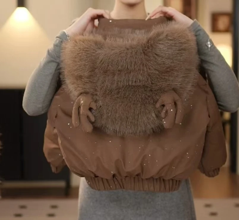 2025冬季新款儿童时尚百搭宽松保暖冬款棉服外套58756