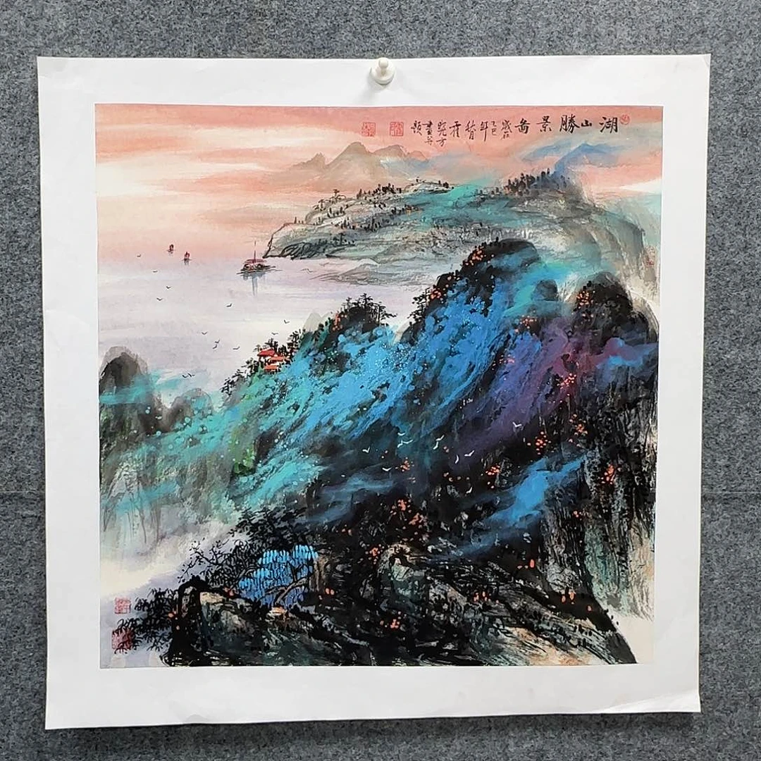 国画68*68纯手绘资春城