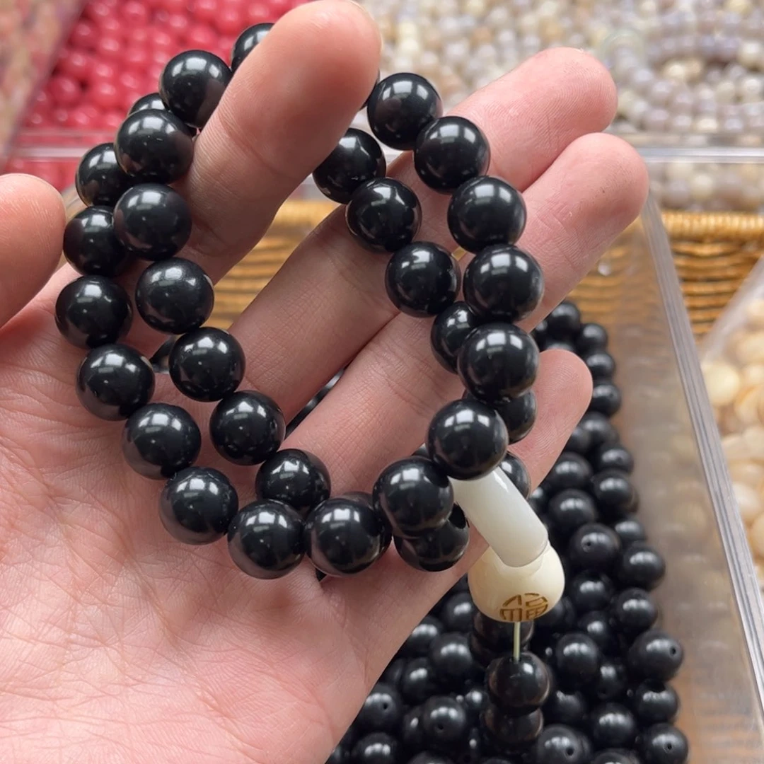 【闪购商品】白玉菩提吊坠q12/100+20颗海南黑金