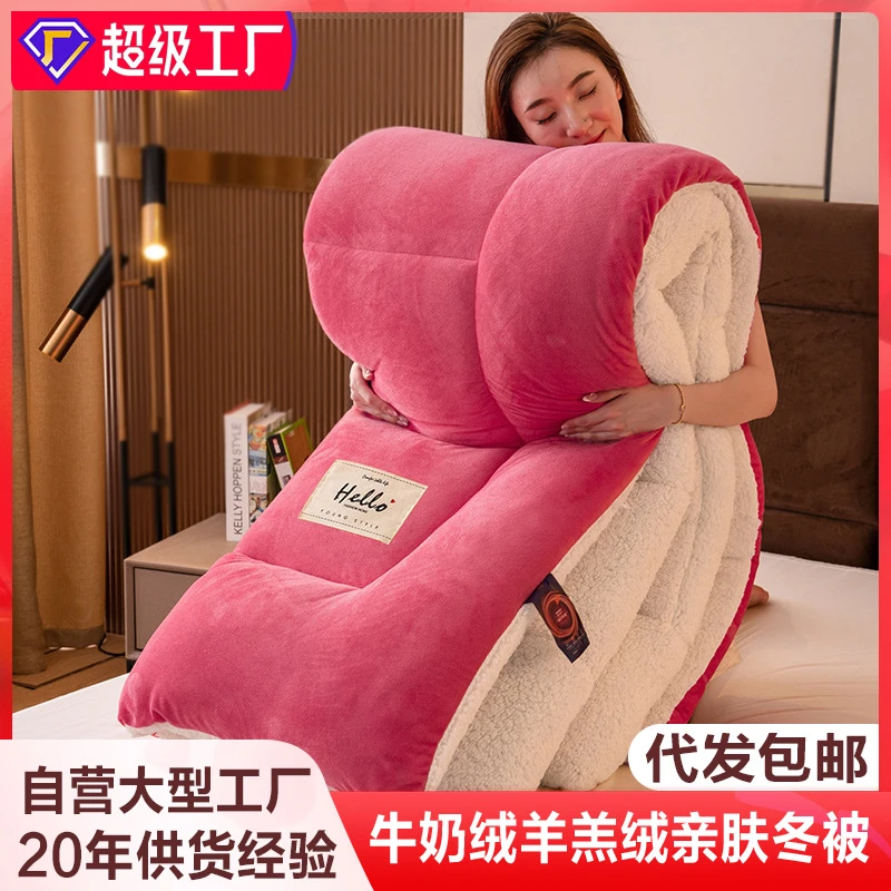 冬季羊羔绒被子保暖冬被加厚牛奶绒棉被春秋被子冬被正品被芯冬被