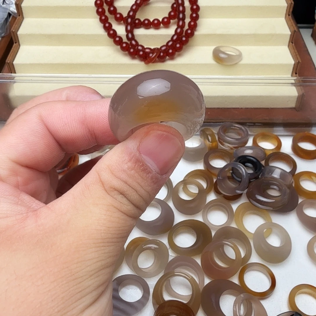 玛瑙/玉髓未镶嵌戒指22圈