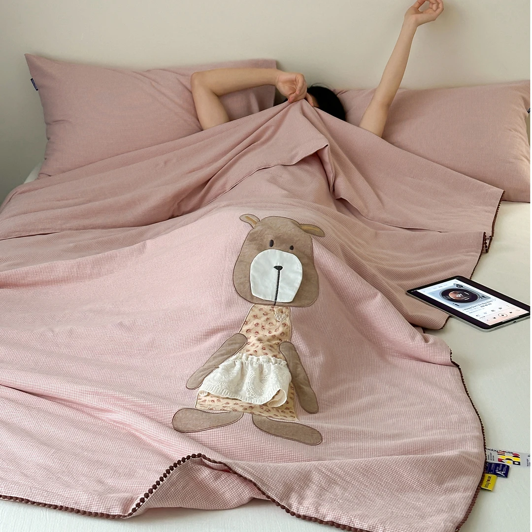 babyhouse全棉双层纱夏被A类儿童单人双人可机洗纱布棉纯棉空调被