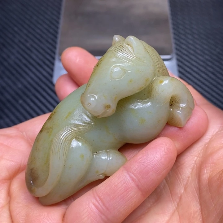 和田玉挂件未镶嵌青**耳