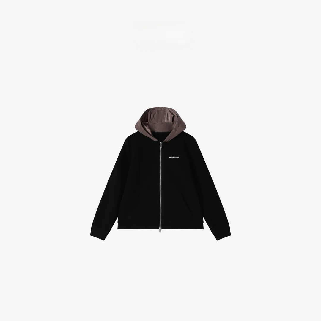 简约撞色连帽百搭休闲外套   M- 30411