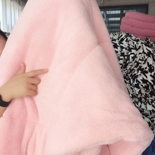 羊驼毛粉色北极绒被子200×230六斤