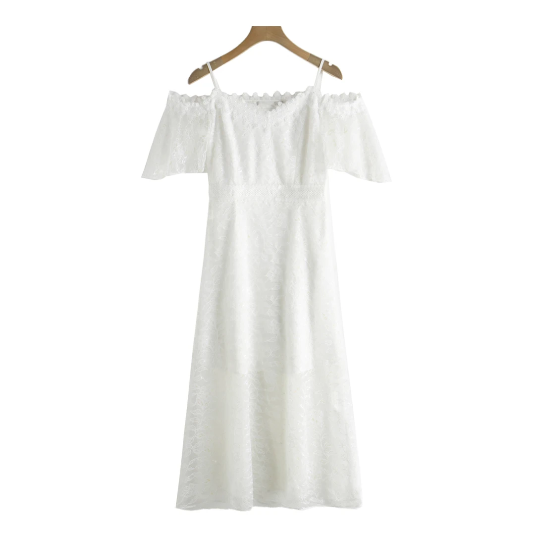 飘系列 A12-1-1-1-PLX077连衣裙女装夏天露肩时尚A字裙