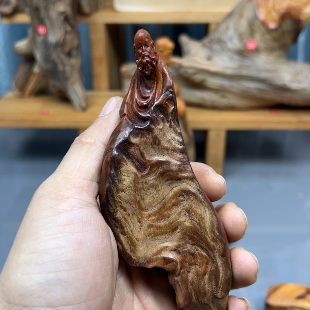 周***木崖柏木摆件手把件