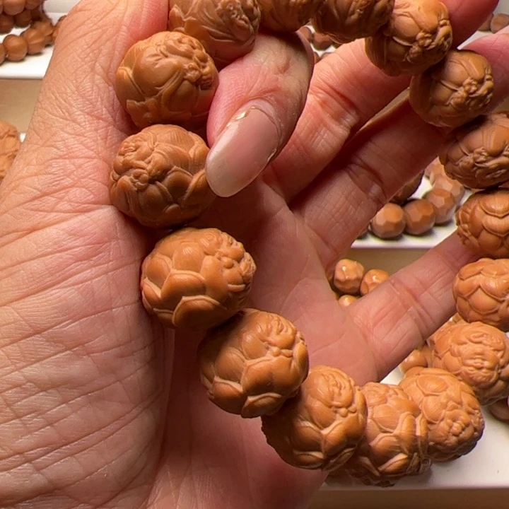 猴头核桃手串荷花二仙微微瑕16