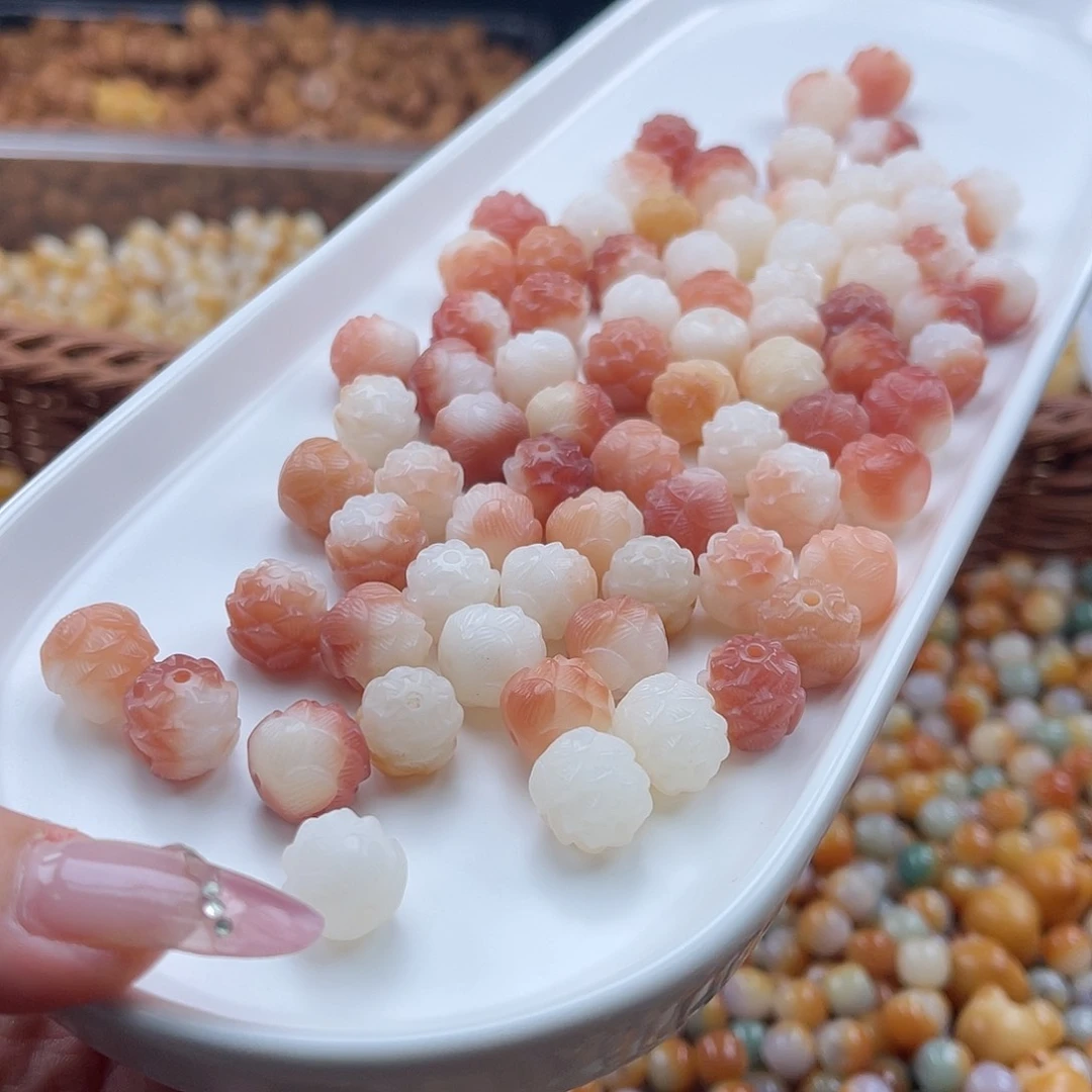 白玉菩提吊坠q12mm/20+2颗莲花