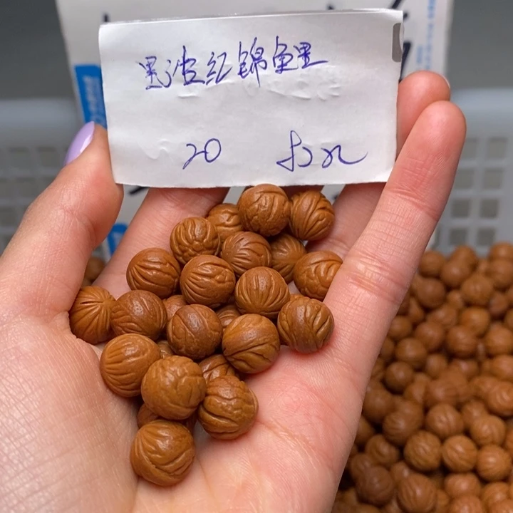 桃核手串11mm左右野生红锦鲤20颗（打孔）