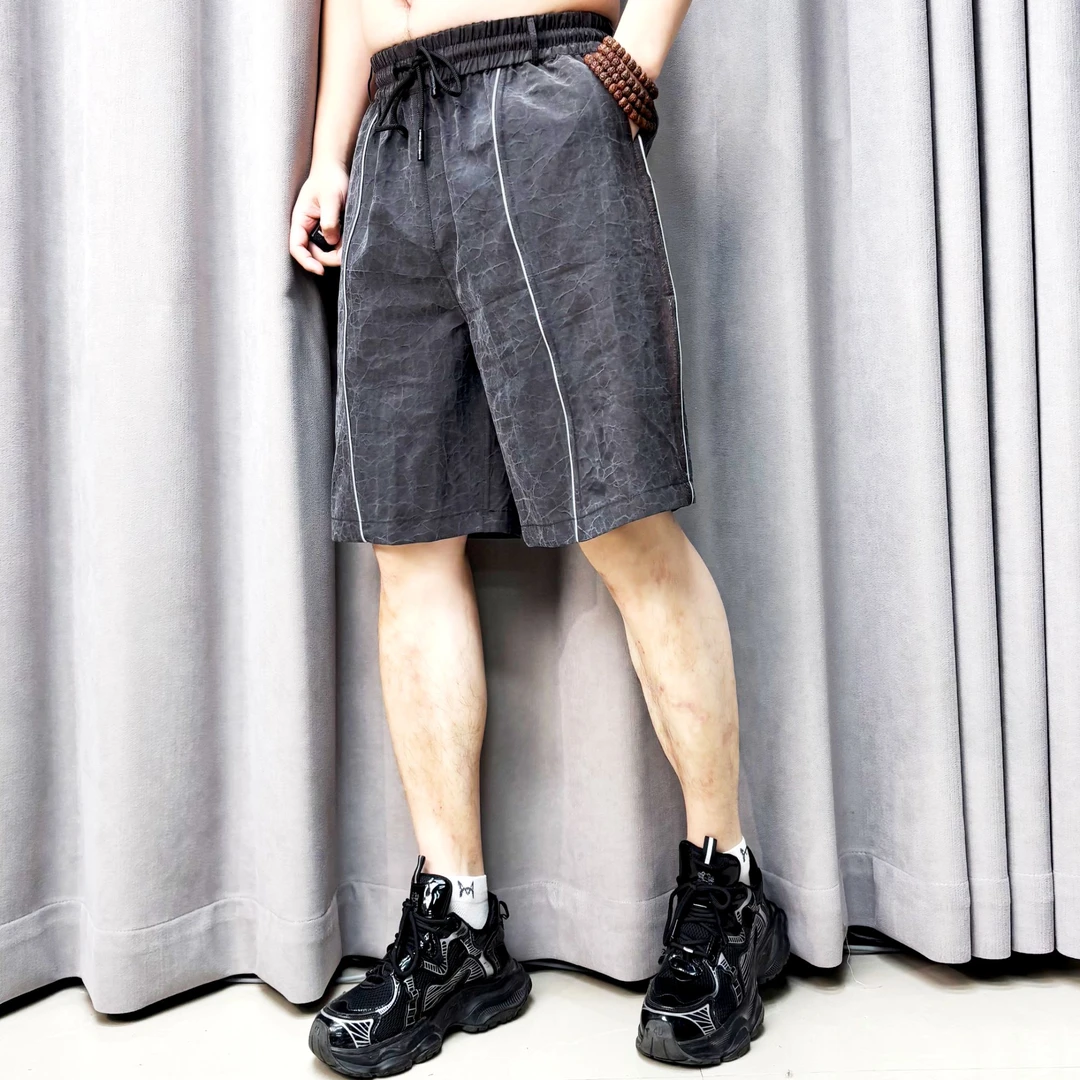 短裤香云纱桑蚕丝百搭休闲裤防水男士韩版时尚纯色青春短裤2557-2