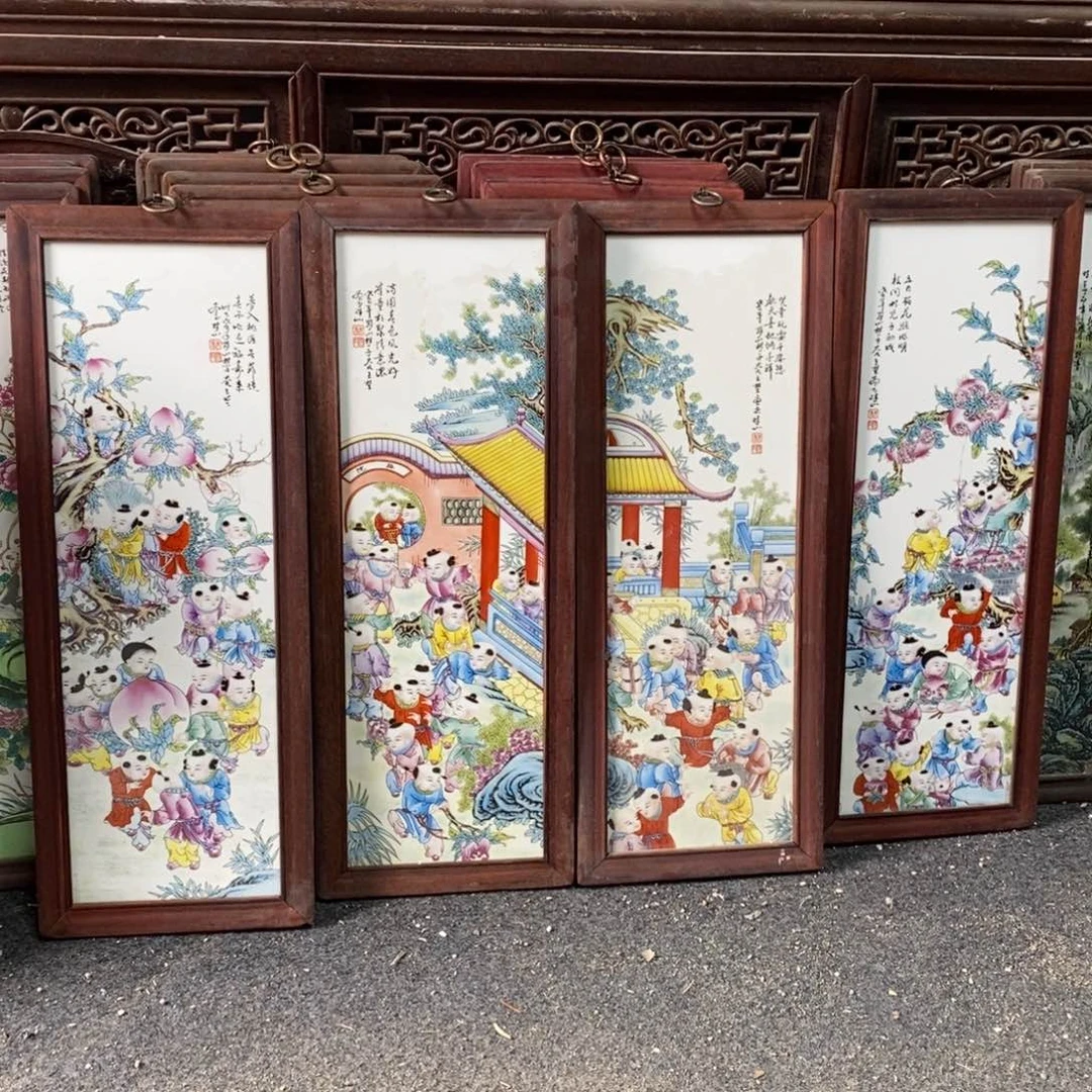 瓷片55*21*4 景德镇瓷板画柴窑烧制