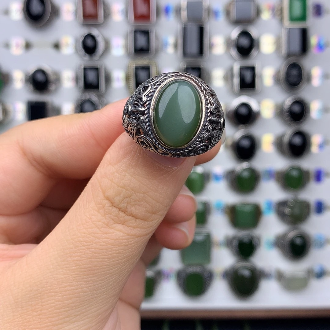 李***飞和田玉银S925镶嵌戒指