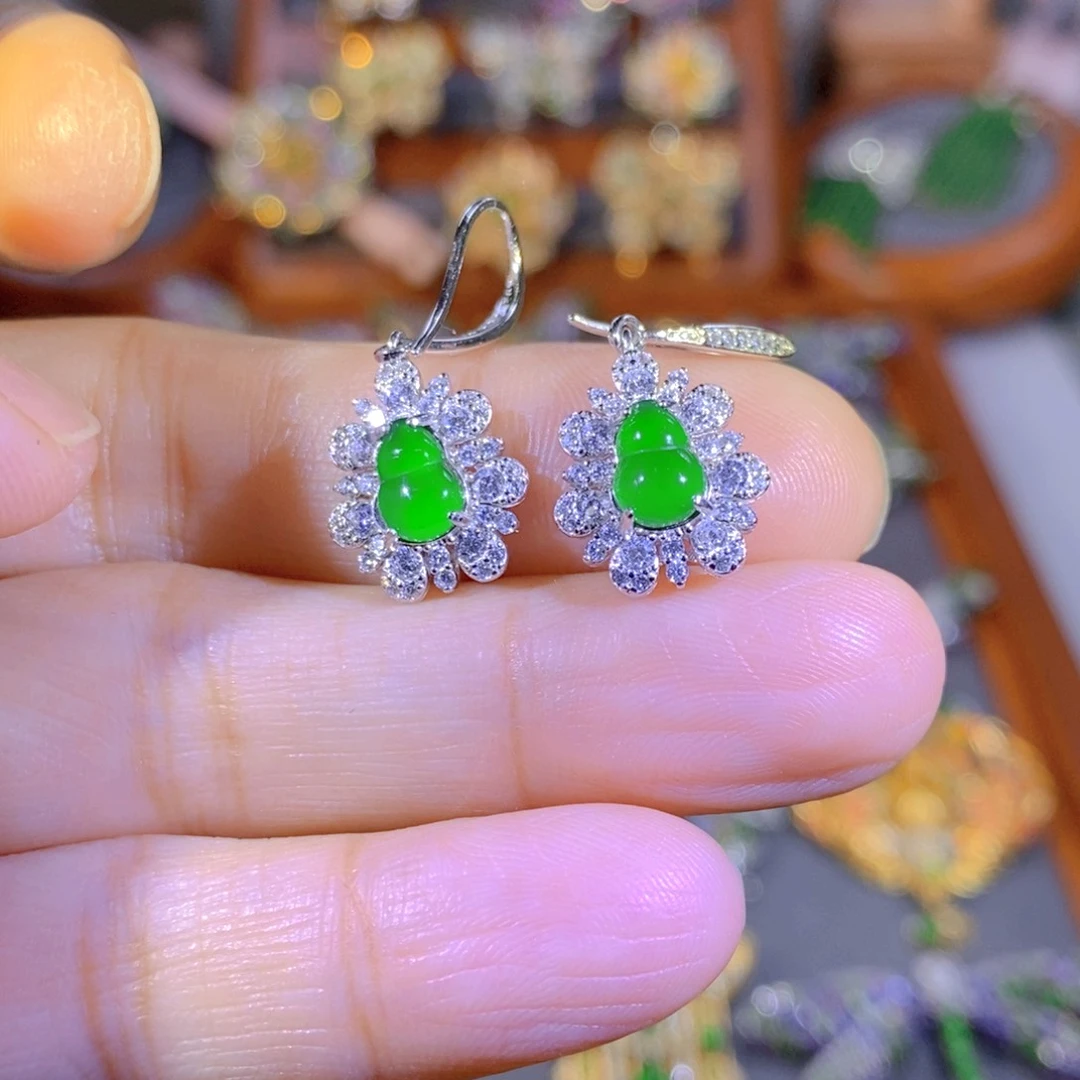 颈饰银S925镶嵌翡翠