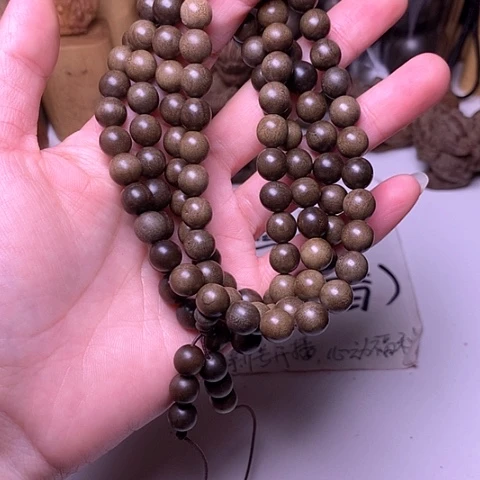 檀香木手串/手链檀香阴沉0.8/108多圈顺纹