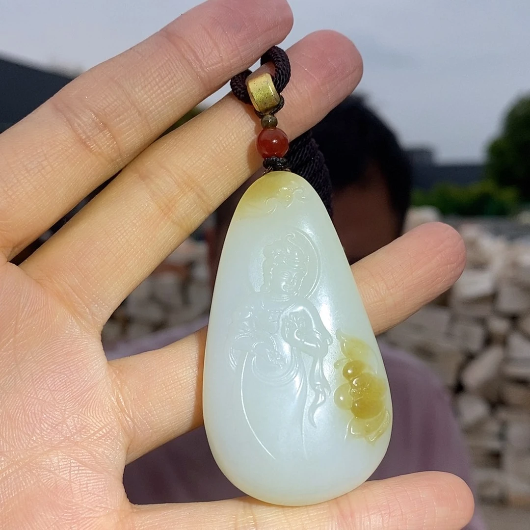 颈饰未镶嵌和田玉财*观音吊坠
