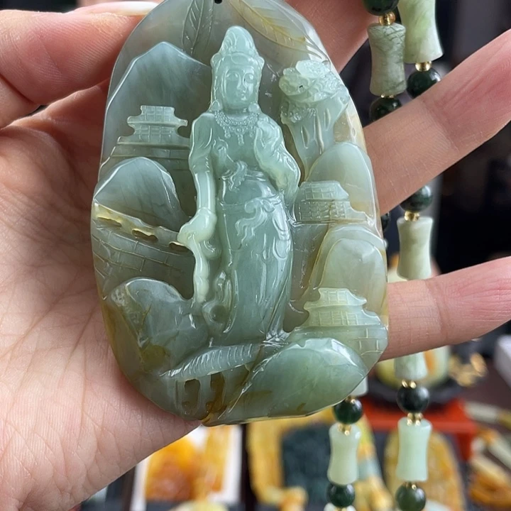 蛇纹石玉未镶嵌颈饰