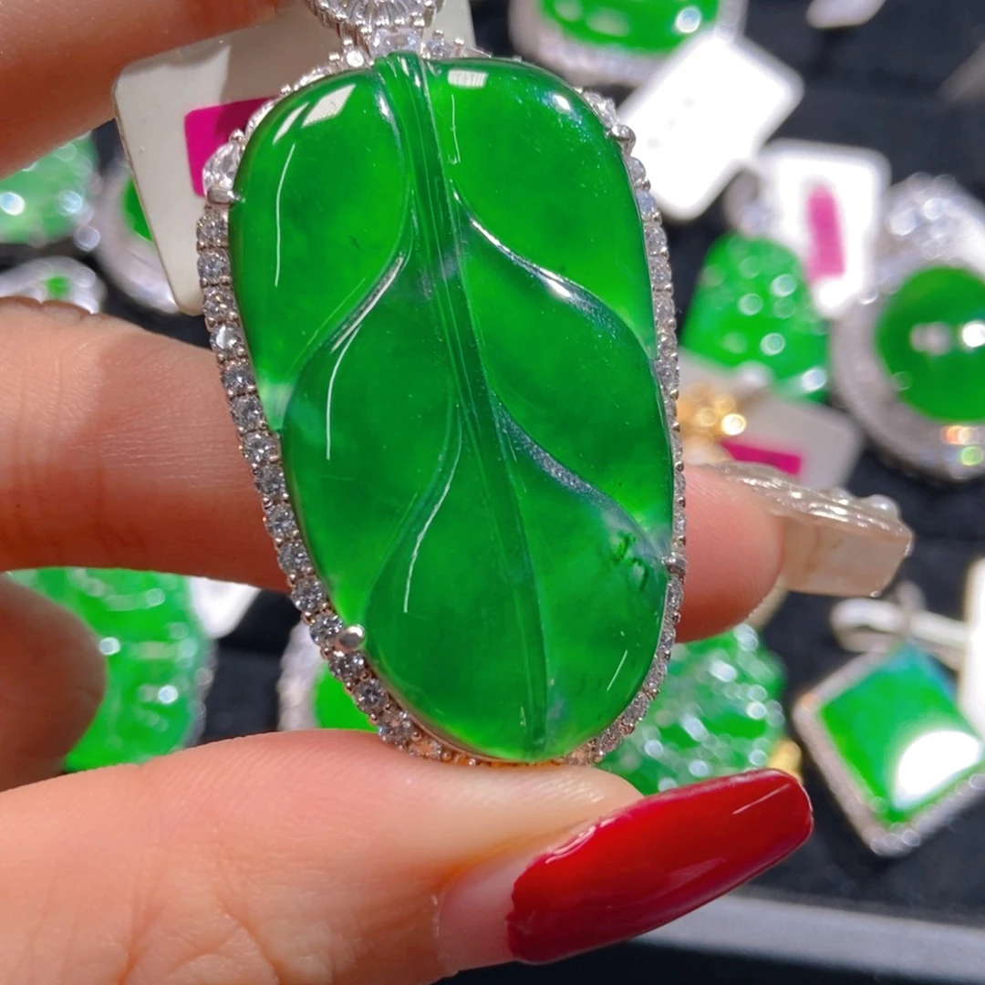 翡翠吊坠(不含链)银S925镶嵌