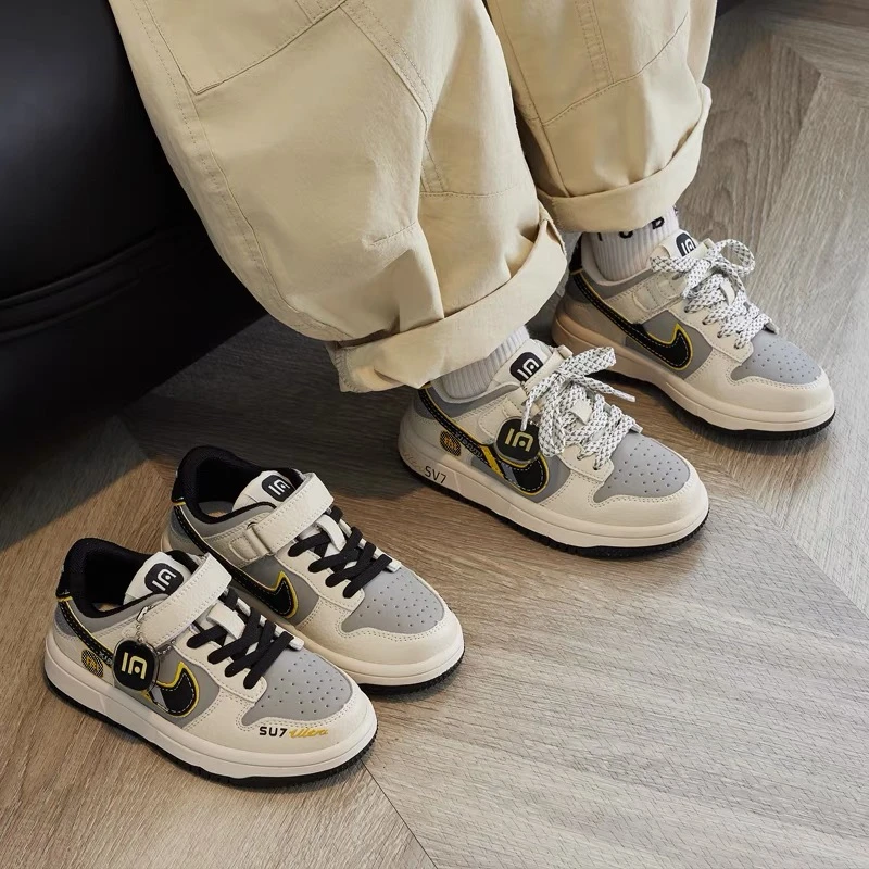 儿童运动鞋2025秋季新款潮牌童鞋男童软底真皮休闲鞋女童低帮板鞋