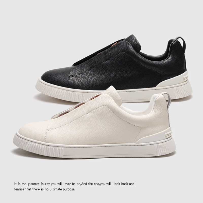 【一脚蹬免系鞋带】经典男士品牌爆款夏季休闲百搭真皮小白鞋板鞋男