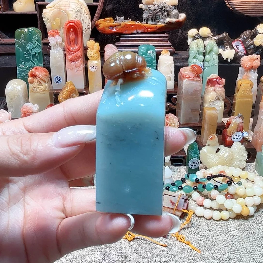 寿山石印石天青富甲一方