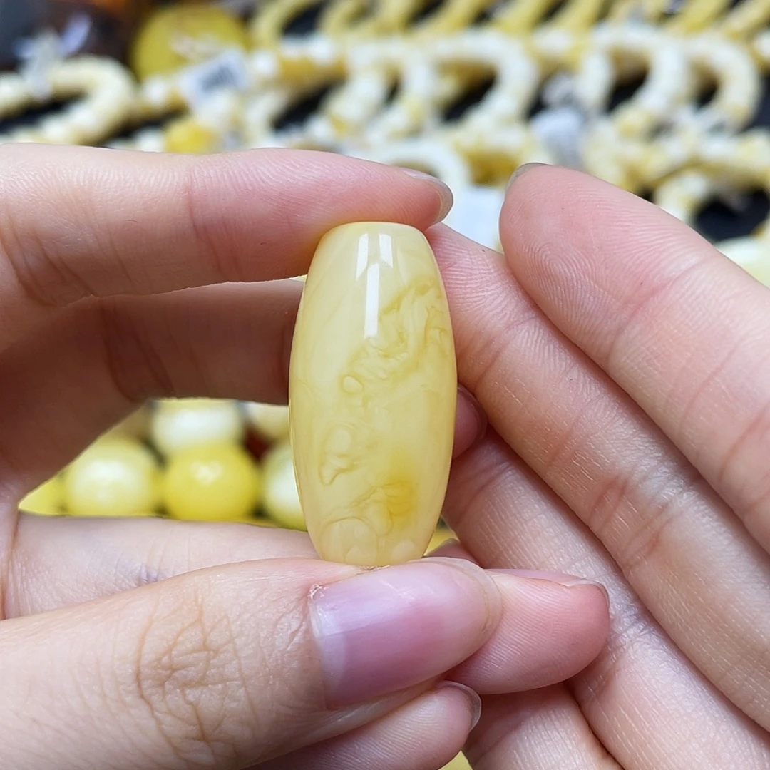 未镶嵌蜜蜡裸石沁色桶珠15.9✖️31.8mm