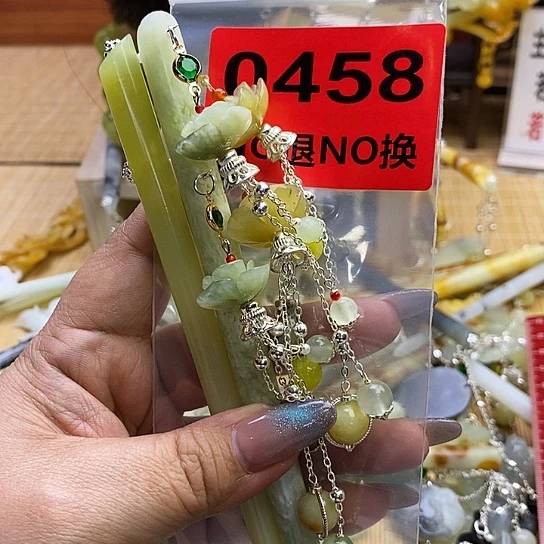 蛇纹石玉发簪未镶嵌你***了