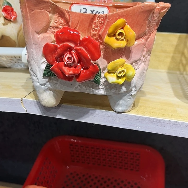 瓷片花盆多肉植物艺术品
