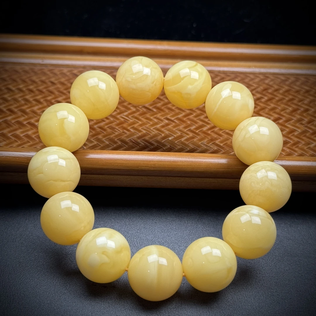 G2606天然俄料蜜蜡单圈18mm 支持鉴定 假一罚四