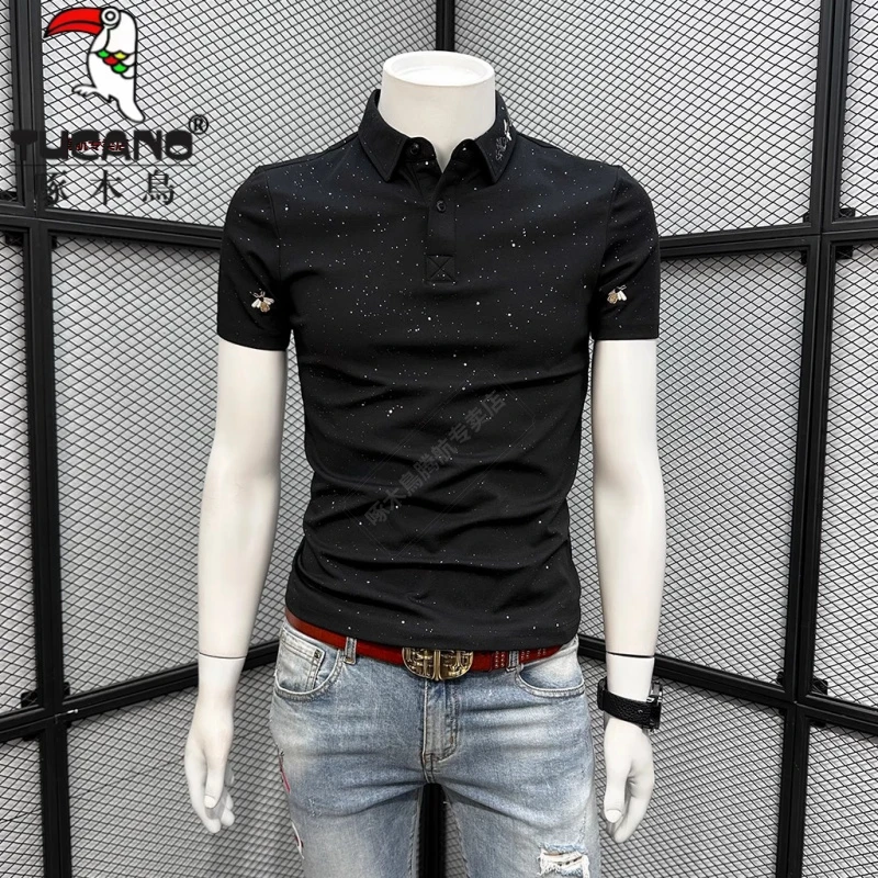 TUCANO/啄木鳥夏季翻领POLO衫男士修身短袖时尚帅气满天星短袖T恤