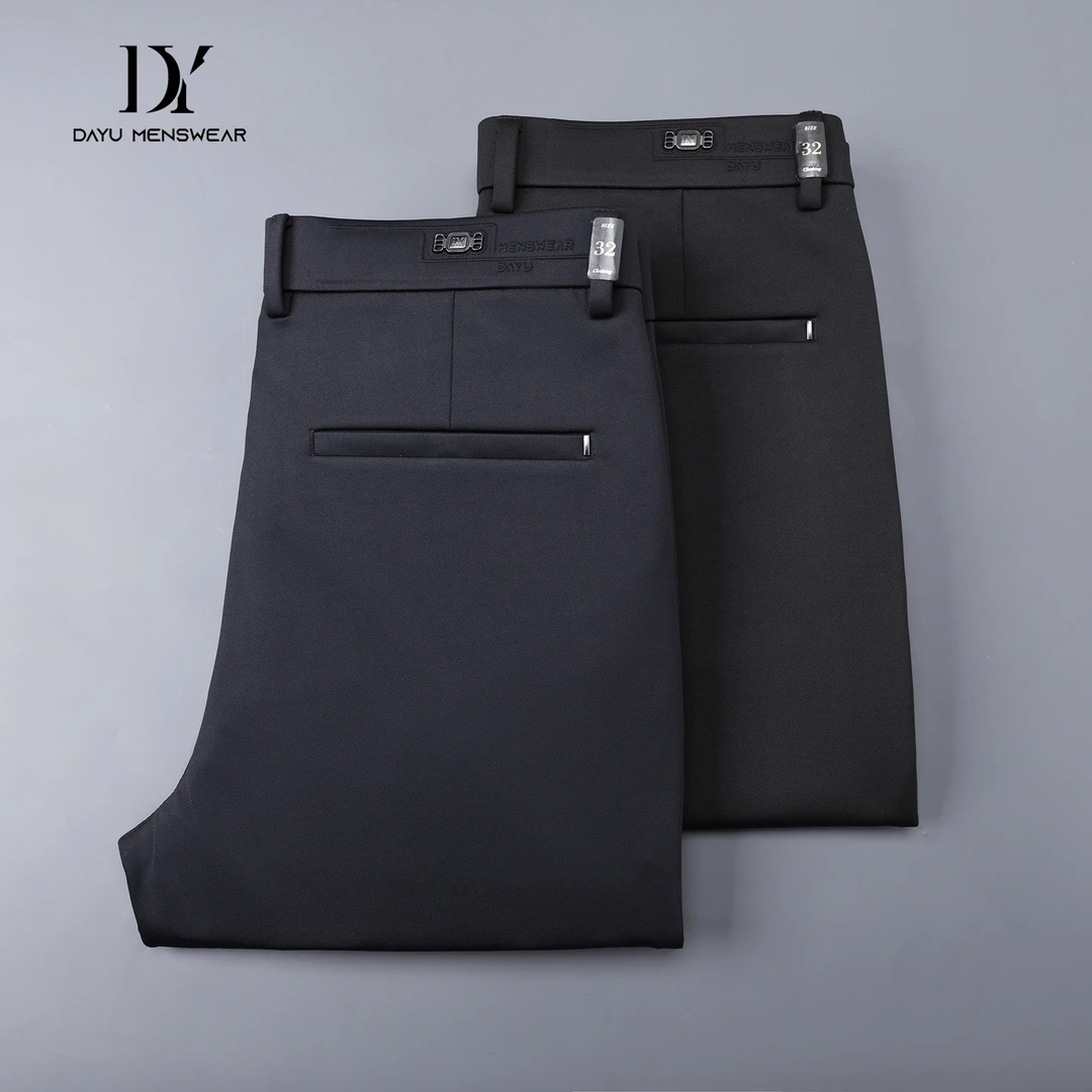 【DY推荐】秋季男士高奢莱赛尔垂感商务休闲修身小脚裤9955