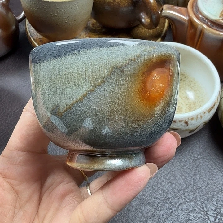 手工手作柴烧主人杯