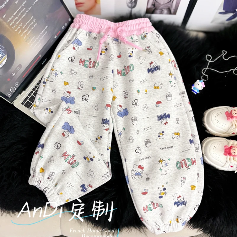 ANDI〗安迪订制秋季新款女童中大童时尚设计感kt休闲束脚裤5102