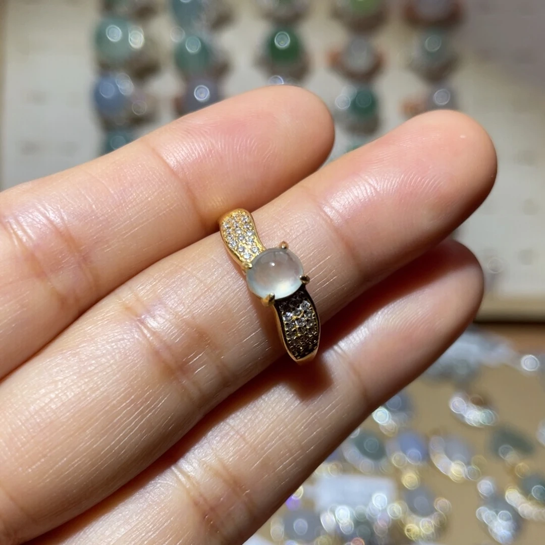 银S925镶嵌戒指翡翠