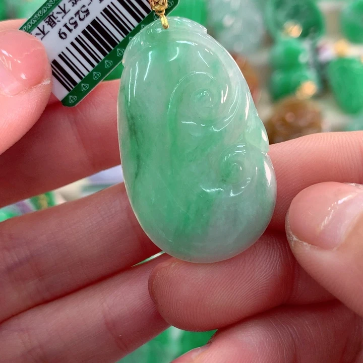 翡翠吊坠(不含链)18K金镶嵌兰*