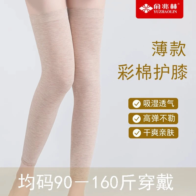 俞兆林彩棉护膝防寒护腿套透气亲肤薄款超薄无痕保暖加长款护膝