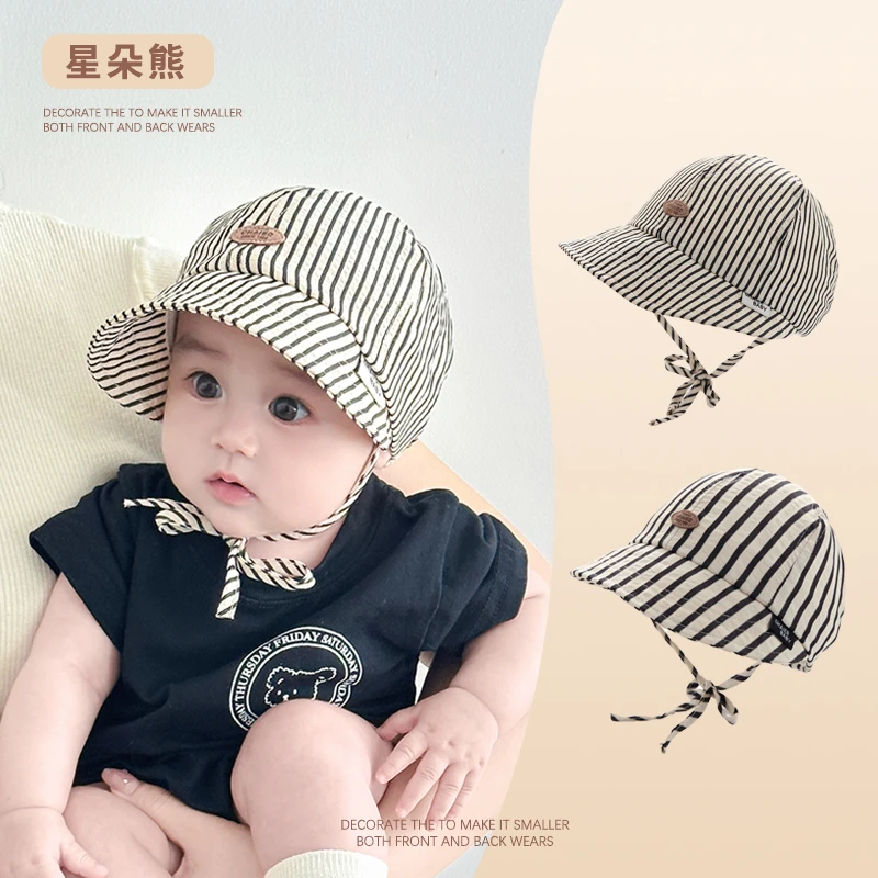 XINGDUOXIONG/星朵熊婴儿帽子夏季宝宝薄款防晒遮阳护耳帽渔夫帽