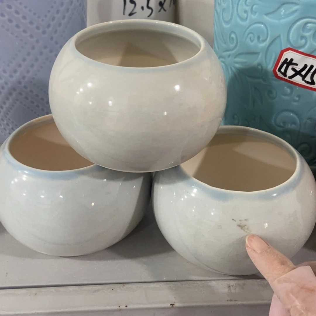 红陶高温陶瓷花盆瑕疵