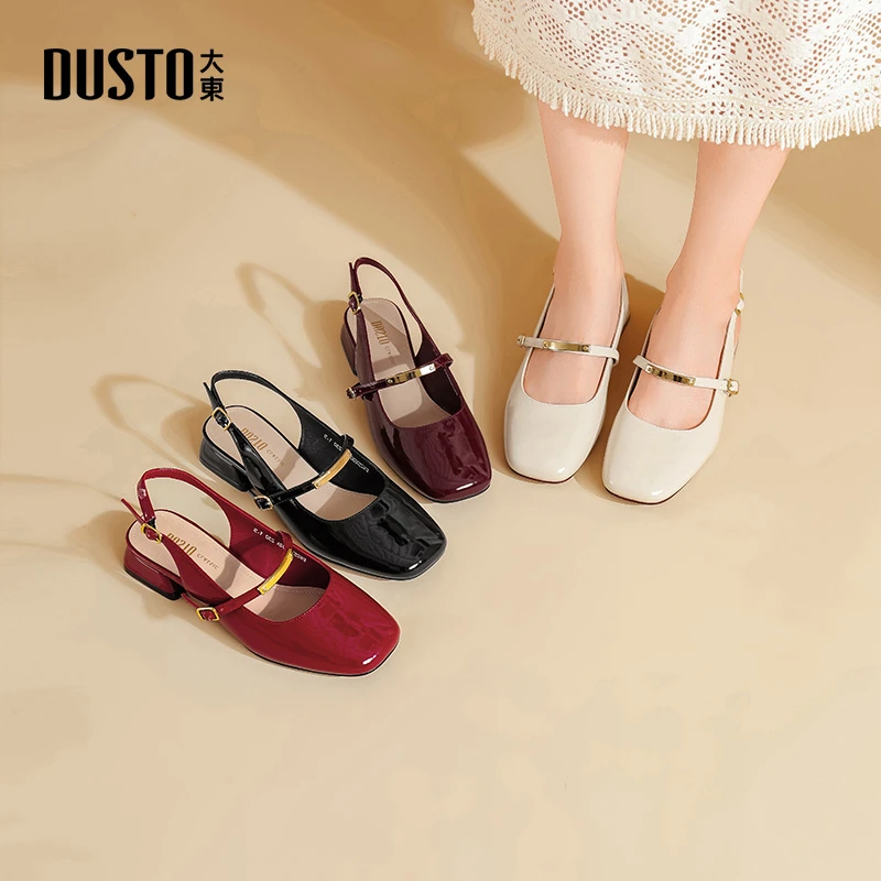 大东红色包头凉鞋女款2025新款夏季玛丽珍女鞋法式绝美高级凉单鞋