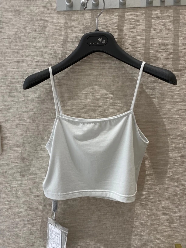LINGZI/领姿 夏季薄款黑白色吊带小背心，内搭防走光