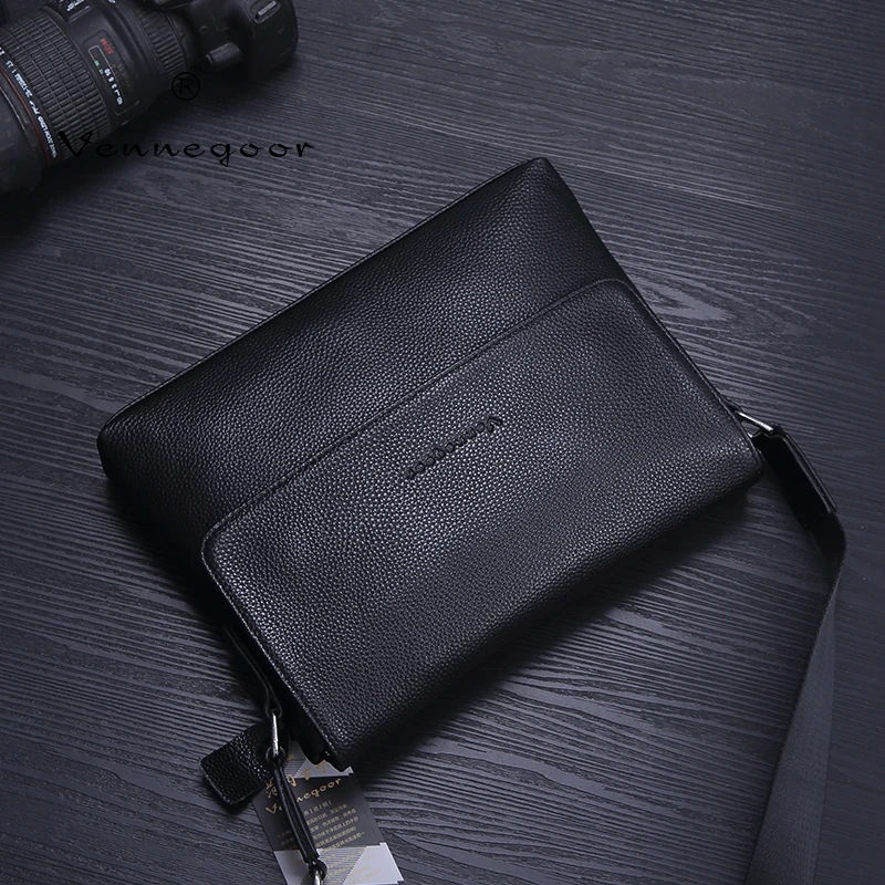 【VENNEGOOR】百搭多功能商务风包盖轻职风方形复古时尚男士单肩包