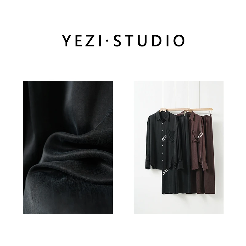 【套装】贵妇缎|FK重磅铜氨丝莫代尔重工砂洗衬衫长裤25139024