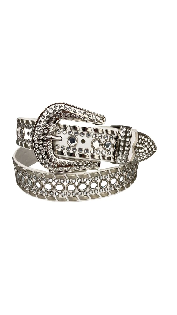 4Foeie 钻石腰带朋克风镶水钻皮带