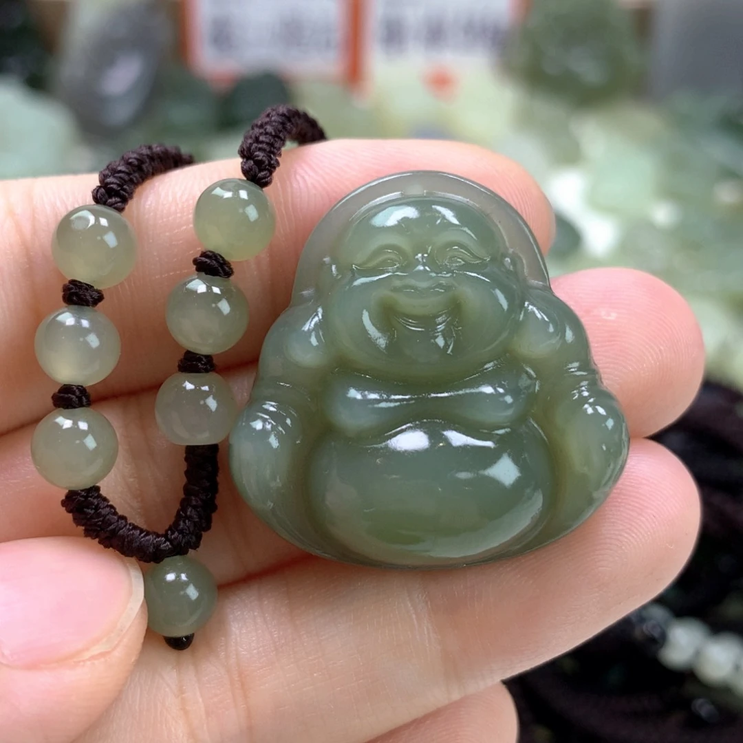 和田玉未镶嵌颈饰有点棉